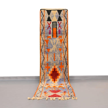 Moroccan Vintage Runner Rug 2.4 x 9.9 feet